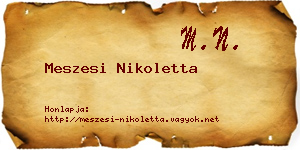Meszesi Nikoletta névjegykártya
